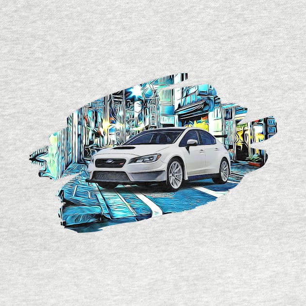 WRX STI Tokyo Night Print by Auto-Prints